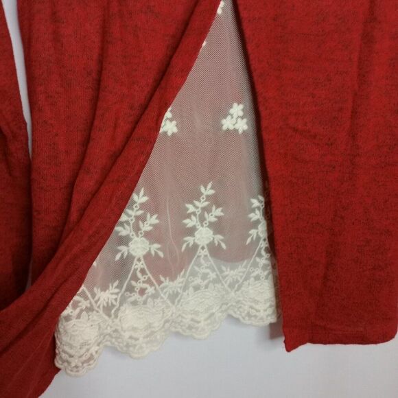 Wonder Nation Girls Rayon Sweater Lace Insert Lightweight Crew Neck Top Large - Picture 3 of 6